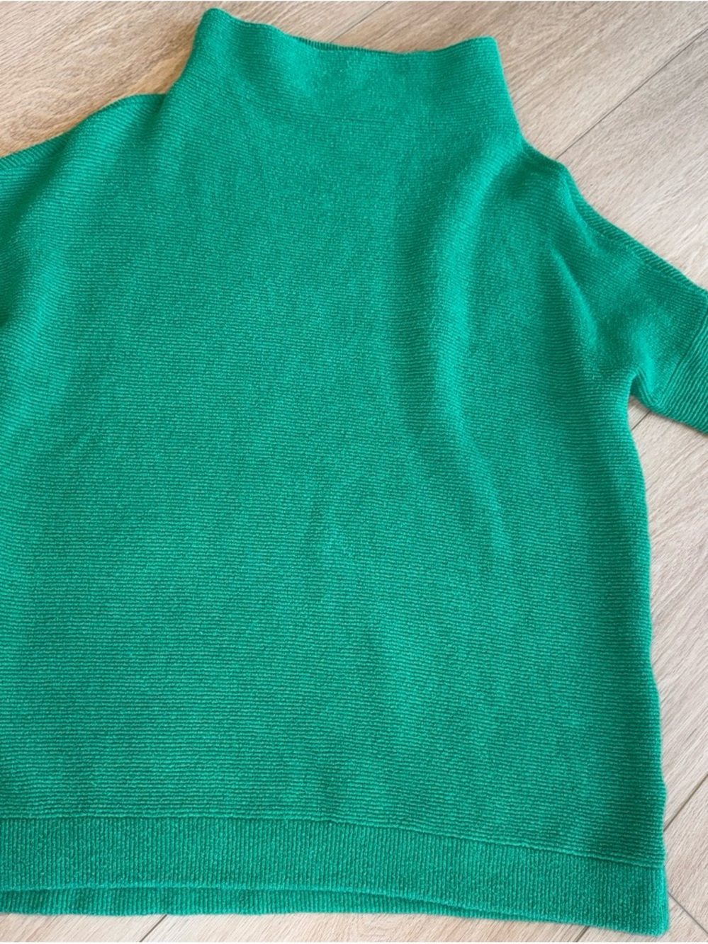 Free People Kelly Green Short-Sleeve Turtleneck Sweater
